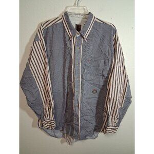 Ruff Button Down Shirt Business Casual Streetwear Hip Hop Grunge Y2K Men Size XL